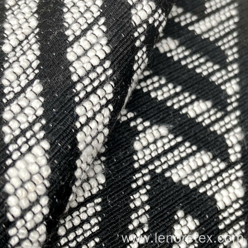 Viscose/Polyester Knit Black White Geometric Jacquard Fabric
